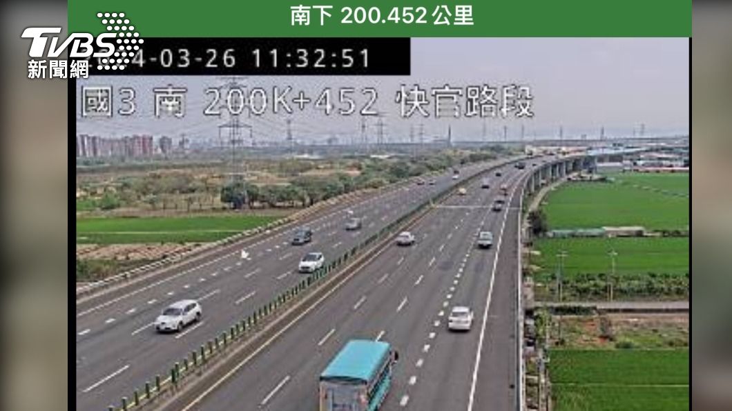 休旅車未注意車前狀況撞賓士車 國三南200K回堵2公里