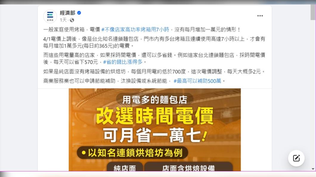 「誰半夜烤麵包?」 經濟部宣導「時間電價」反被網轟爆