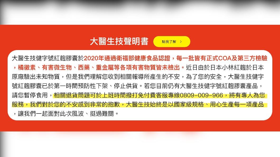 高雄7旬婦疑吃到日本小林紅麴產品害洗腎　進口商大醫生技回應了