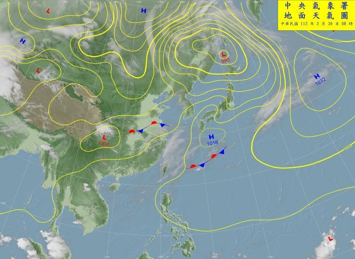 今天水氣增加,受到對流發展旺盛影響,南投大雨特報。(圖/氣象署)