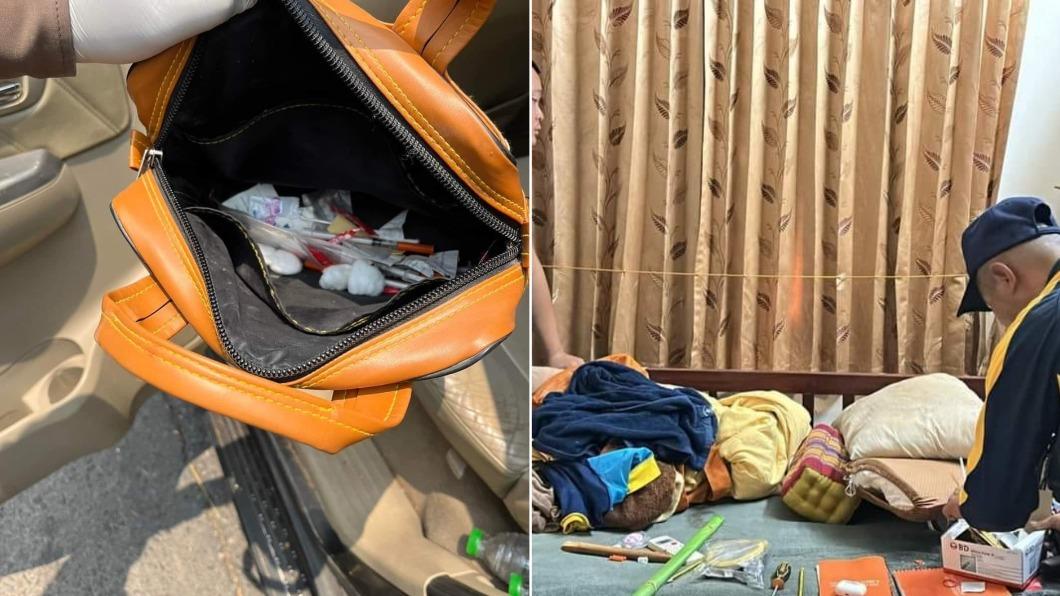 男僧侶的身上和住處皆被搜出大量吸毒工具。(圖/翻攝自Facebook@พี่หลวงย้อย มาแล้ว)