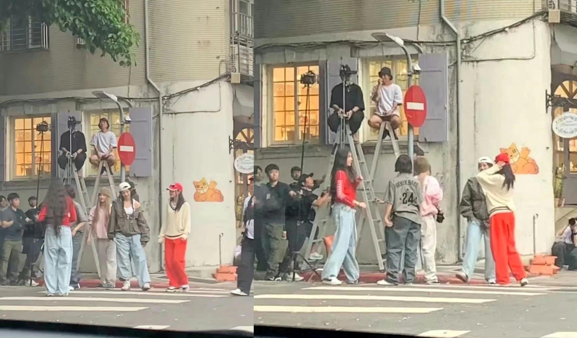 NewJeans的街頭側拍照已經傳回韓國。(圖/翻攝自Theqoo)
