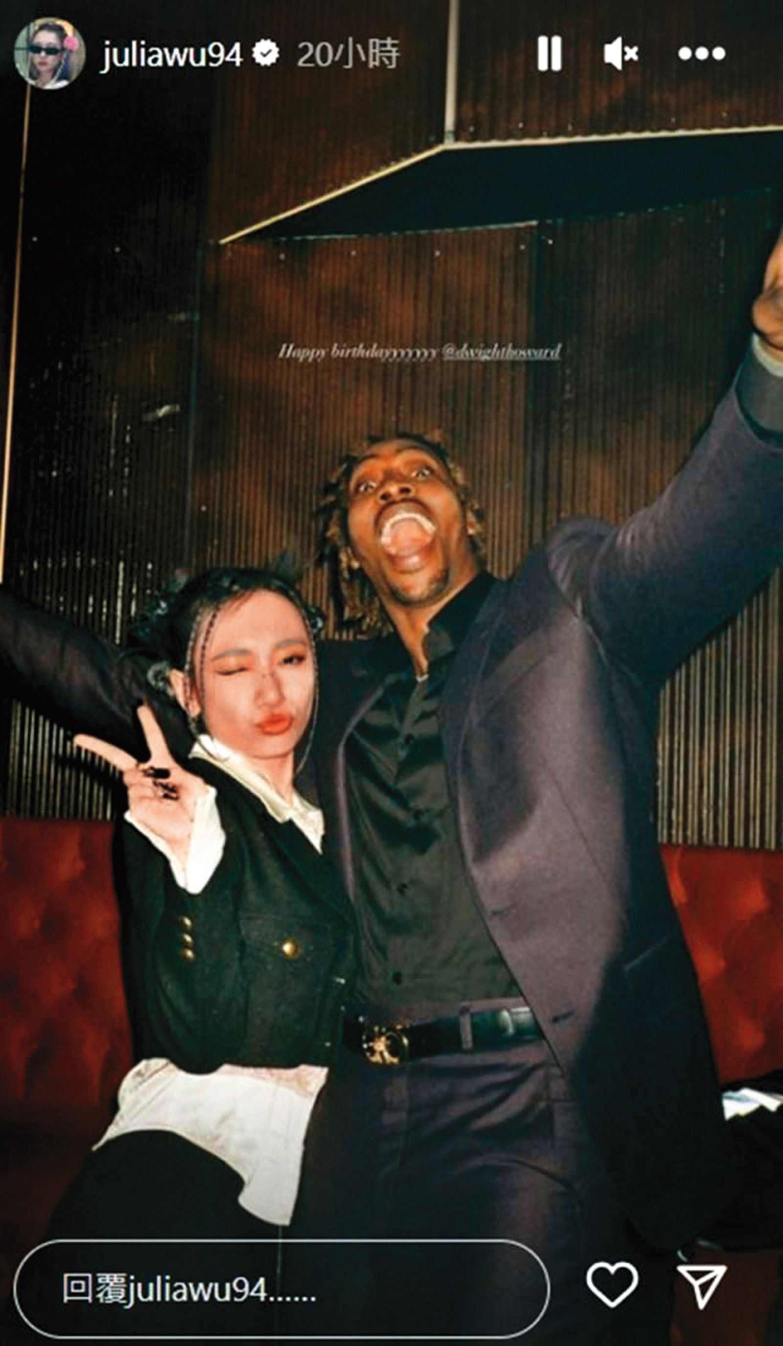 NBA籃球巨星魔獸（右）離開台灣後，社群退追台灣名人，只獨留吳卓源（左）一個。（圖／翻攝自吳卓源IG）
