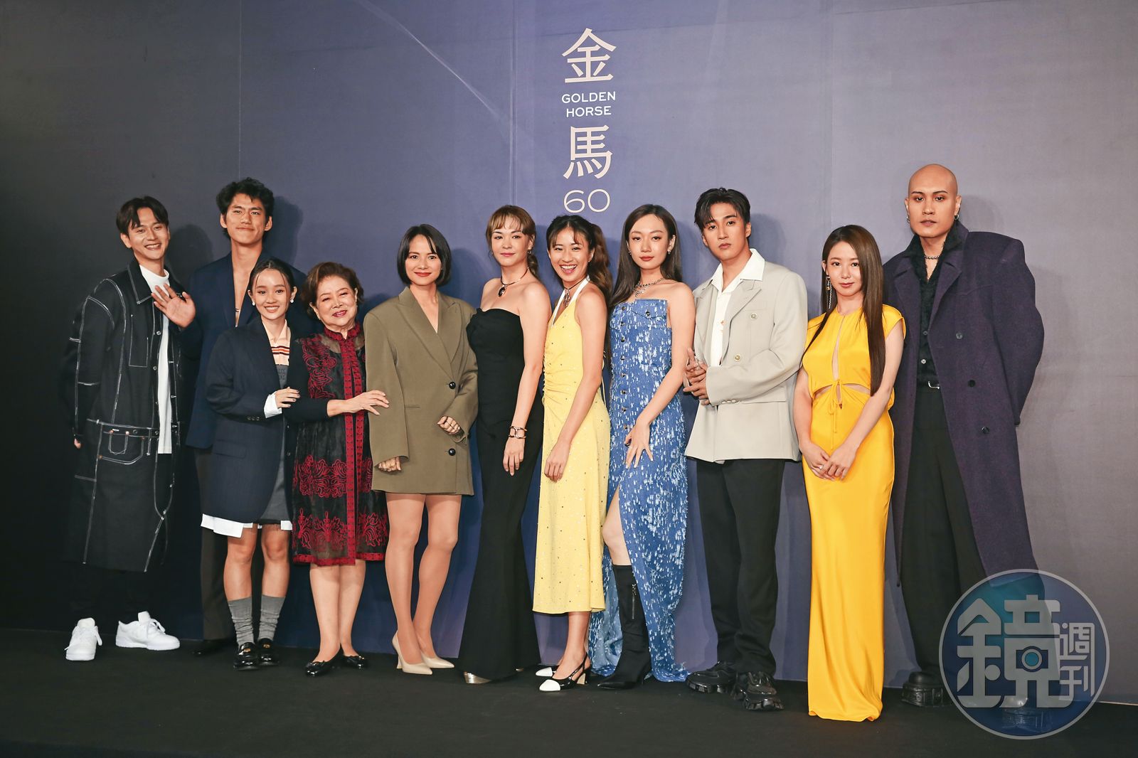 朱軒洋（左二）和吳卓源（右四）看似毫無交集，只在2023年金馬影展時出席過媒體活動。（圖／鏡週刊）