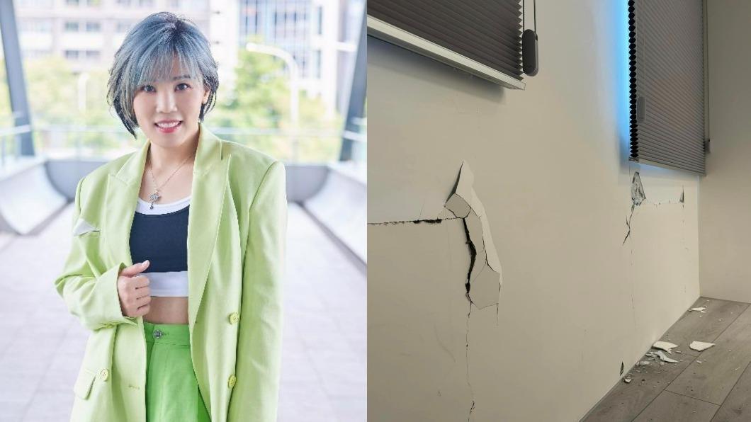 才花3千萬買房!鐵肺歌后遇7.2地震不穩跌倒 牆壁破裂慘況曝