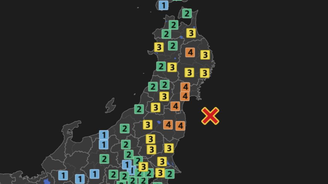 日本福島外海發生「規模6強震」　東北3縣最大震度4