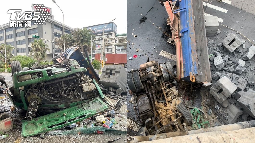台61線離奇車禍!砂石車衝出高架急墜 駕駛噴飛落地不治