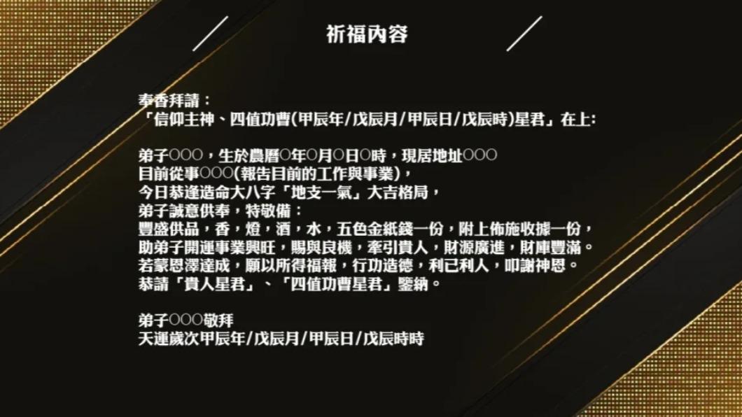 祈福內容。（圖／品觀點）