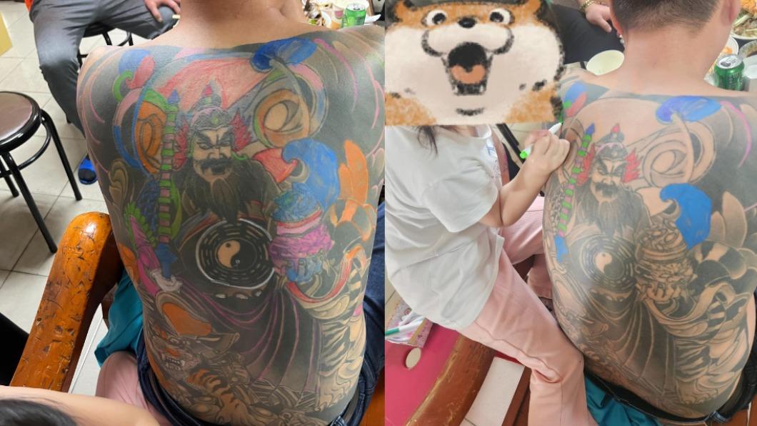 作業是「畫我的爸爸」!萌娃把刺青父當畫布 竟釣出一排苦主
