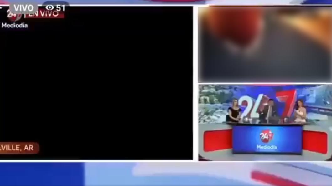 放送事故發生後,電視台很快將畫面切回主播棚,但網路上仍大量流傳相關影片。(圖/翻攝自TMZ)