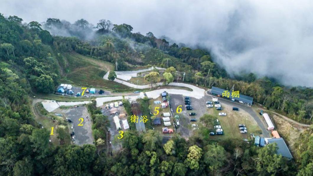 營區分布圖,怕被太陽曬醒的可以選擇1區。(圖/sya的旅遊部落格提供)