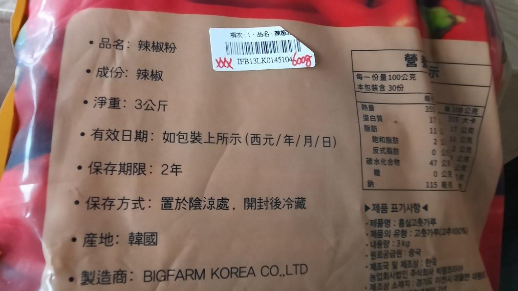 韓國進口辣椒粉在邊境檢出農藥殘留。(圖/食藥署)