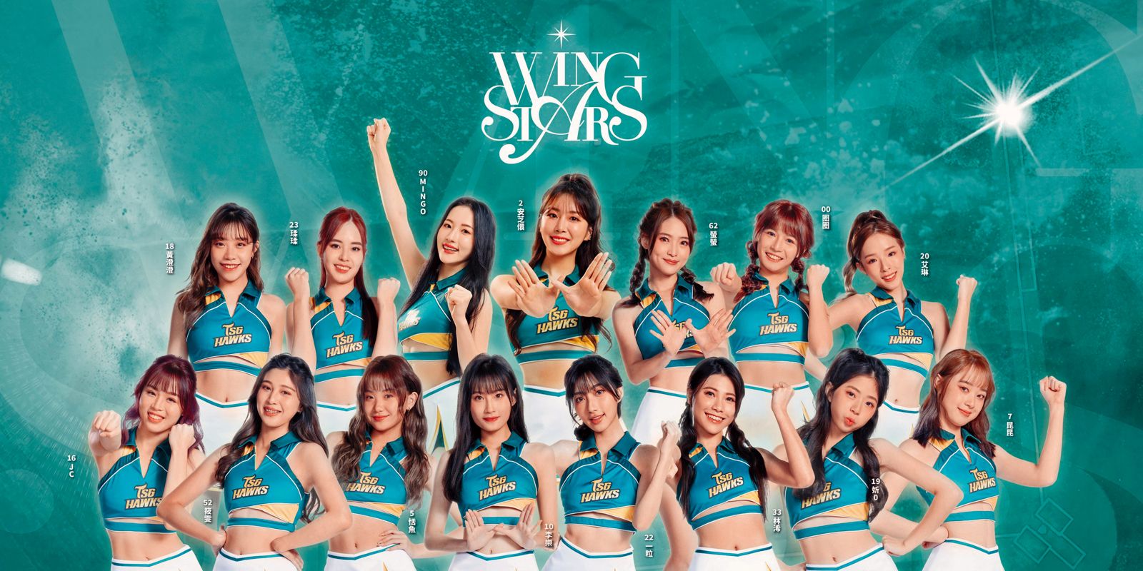 台鋼雄鷹啦啦隊「Wing Stars」成員，全都是由素人選拔組隊而成。（圖／翻攝自台鋼雄鷹臉書）