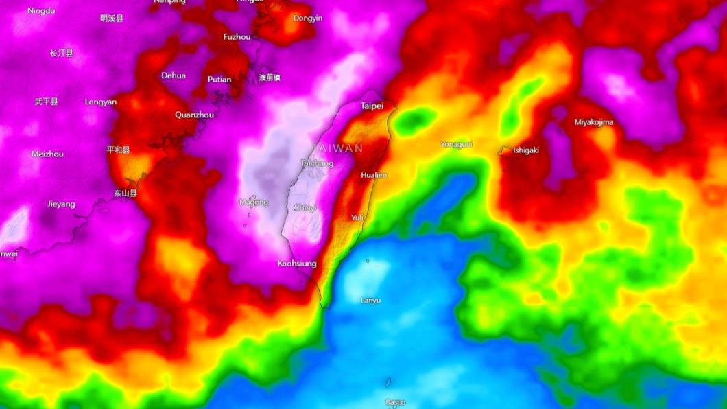 全台「一片紫白」大雨橫掃!連6天下雨 這2區雨最猛