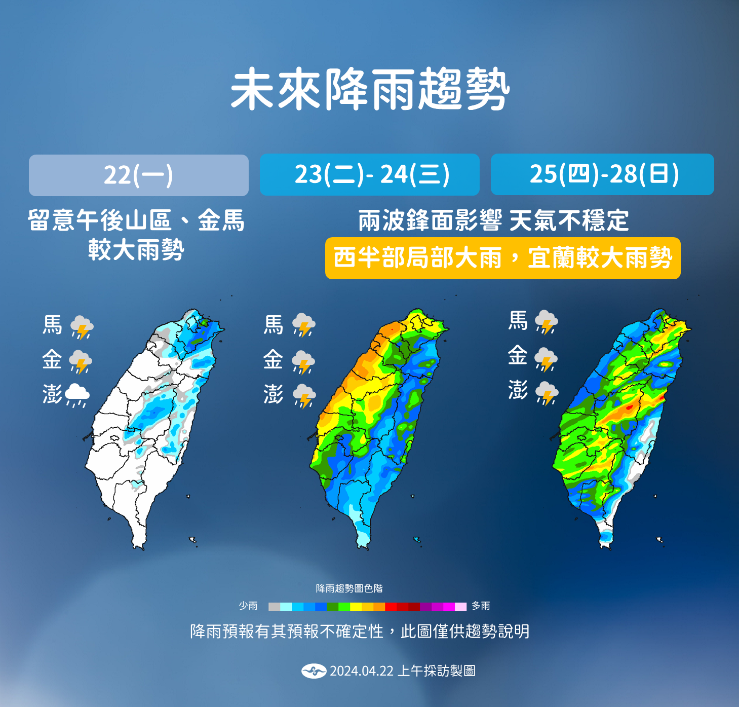 未來降雨趨勢。(圖/氣象署)