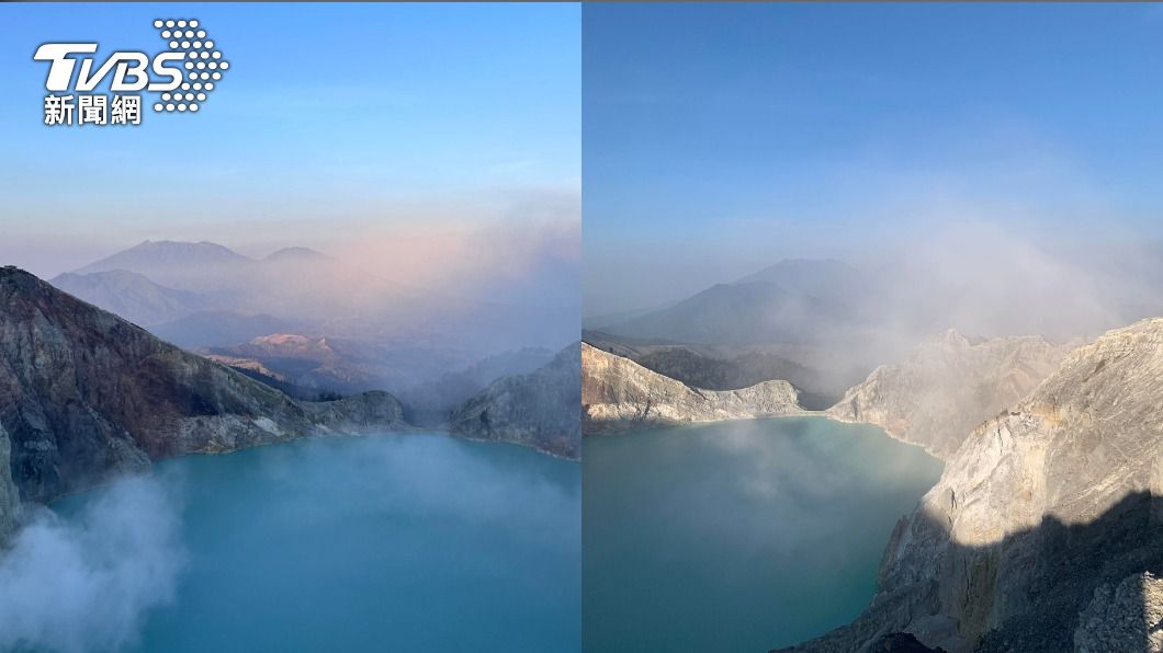 伊真火山因地質奇觀加上是全世界唯二能看見藍色火焰的地方,因此吸引不少旅客前來。(圖/TVBS)
