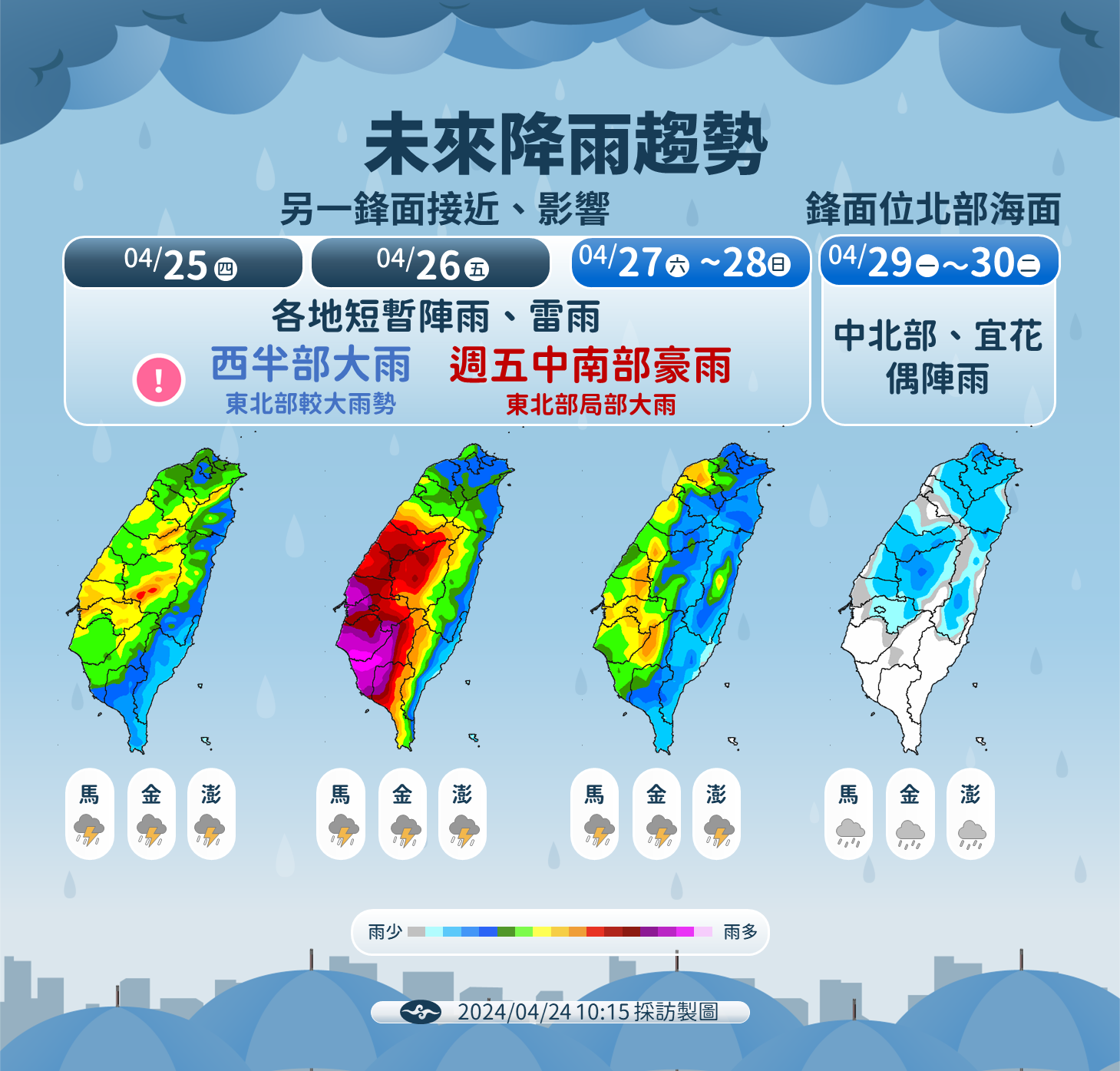 未來降雨趨勢。(圖/氣象署)
