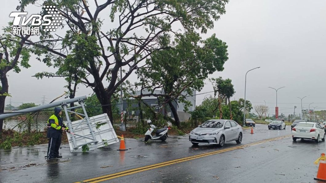 一早雷雨狂炸!高雄路樹、電杆、號誌倒塌阻車道 慘烈畫面曝
