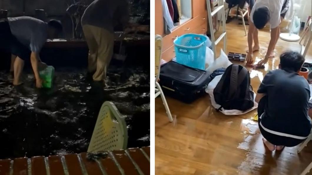 高雄暴雨中山大學宿舍大淹水　學生無奈嘆：以為來到馬拉灣