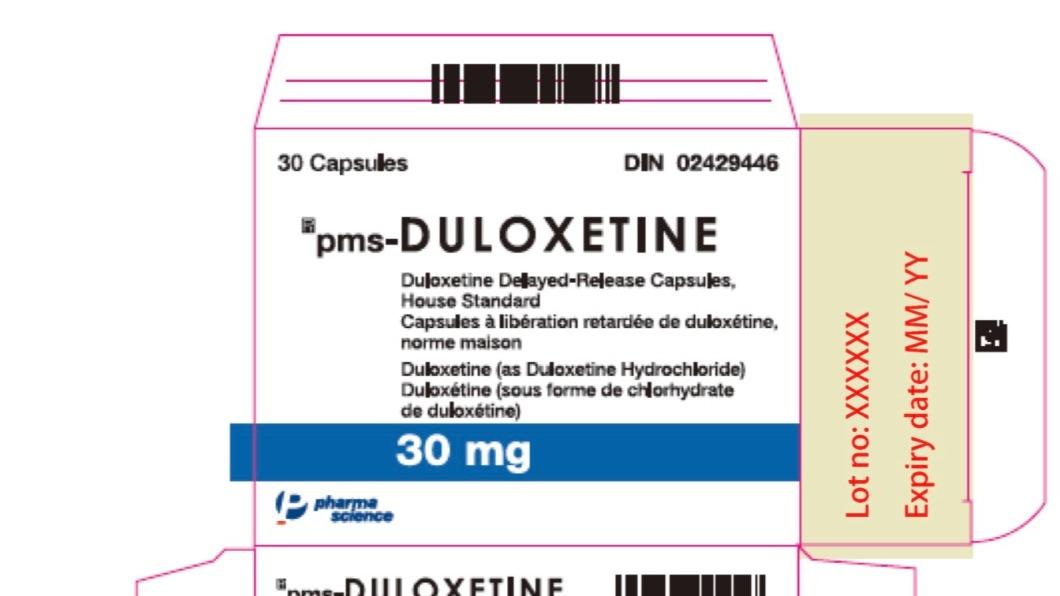 忻樂膠囊30毫克pms-DULOXETINE Capsules 30mg。(圖/食藥署提供)