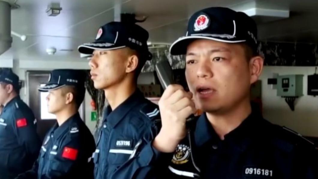 中共海警展開金門海域巡查 公布向我海巡艇「喊話片」