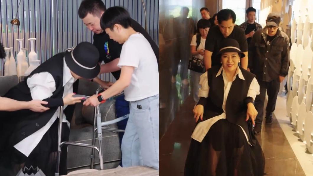 向太雖然腳不方便,仍熱情帶李連杰父女逛豪宅。(圖/翻攝自向太微博)