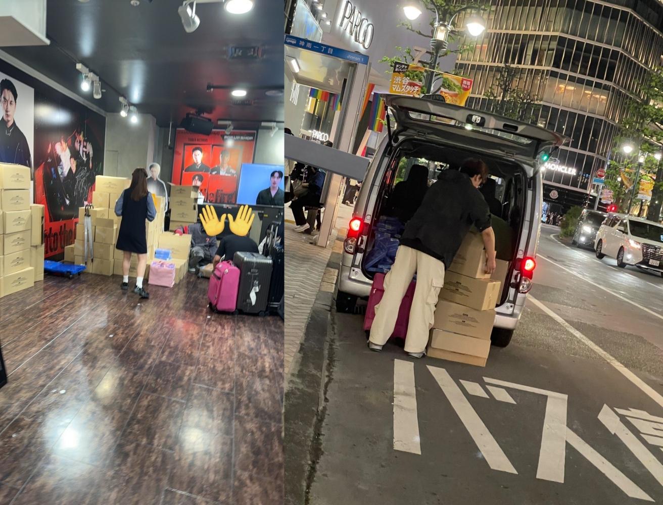 疑似有大陸粉絲爆買專輯,業者則丟在街頭處理。(圖/翻攝自Theqoo)