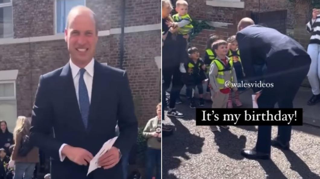 威廉王子還在活動中與1名男童互動。(圖/翻攝自Instagram@walesvideos)
