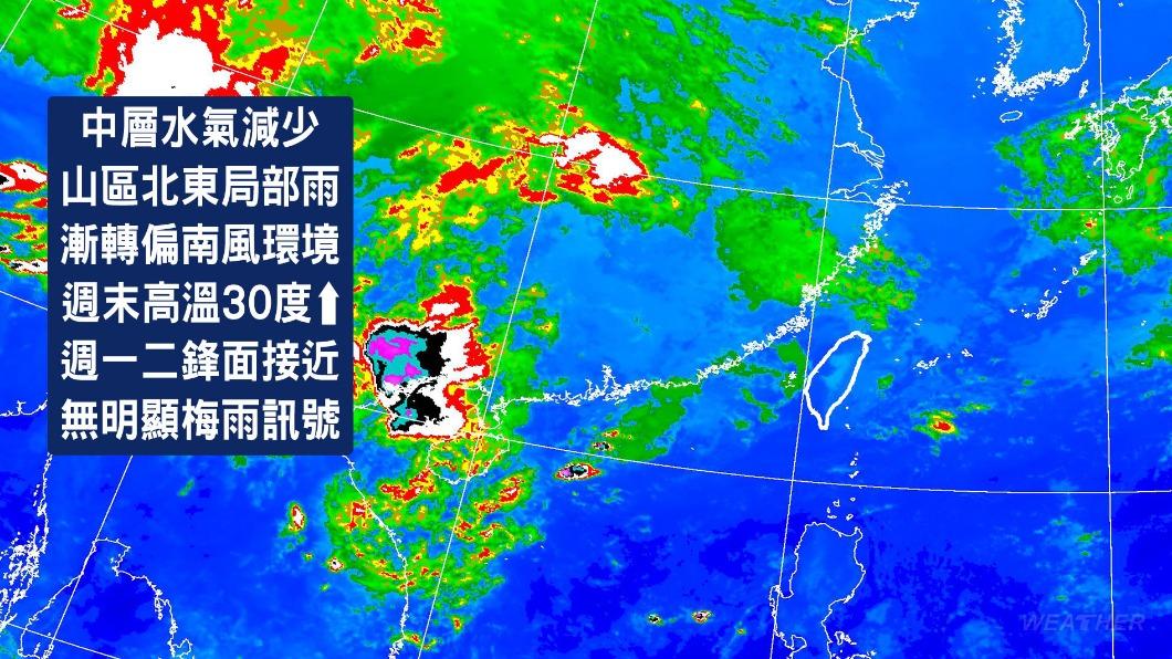 下週一二鋒面接近。（圖／TVBS）