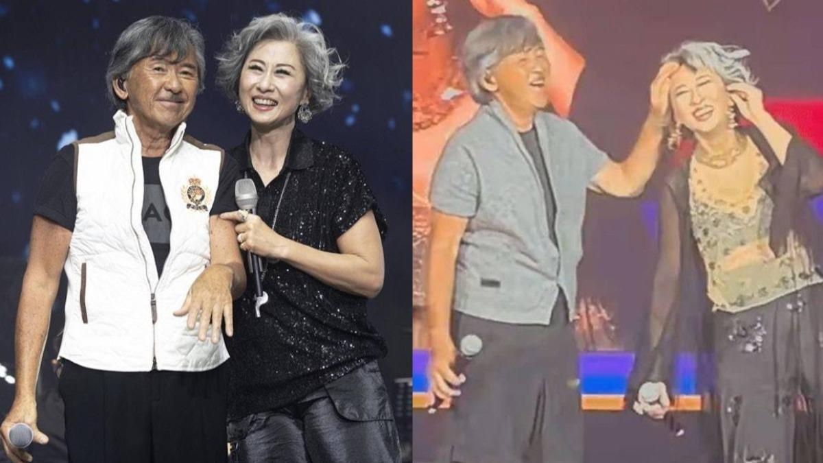 葉蒨文性感造型現身!林子祥摟腰放閃「摸頭殺」 恩愛30年不降溫