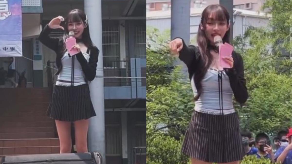 林襄除了主持校園活動外,還在台上演唱歌曲。(圖/翻攝自「@95_mizuki」IG)