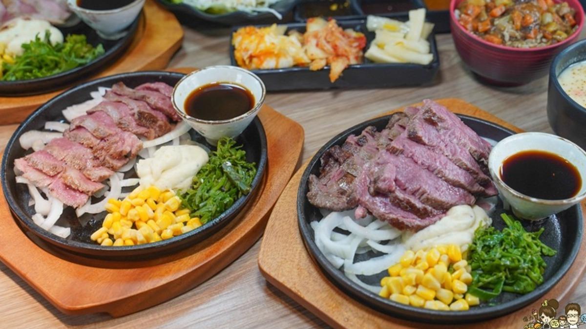肉品基本分量都是100克，右邊是加量至400克的版本，可以吃個過癮。（圖／跟著尼力吃喝玩樂提供）