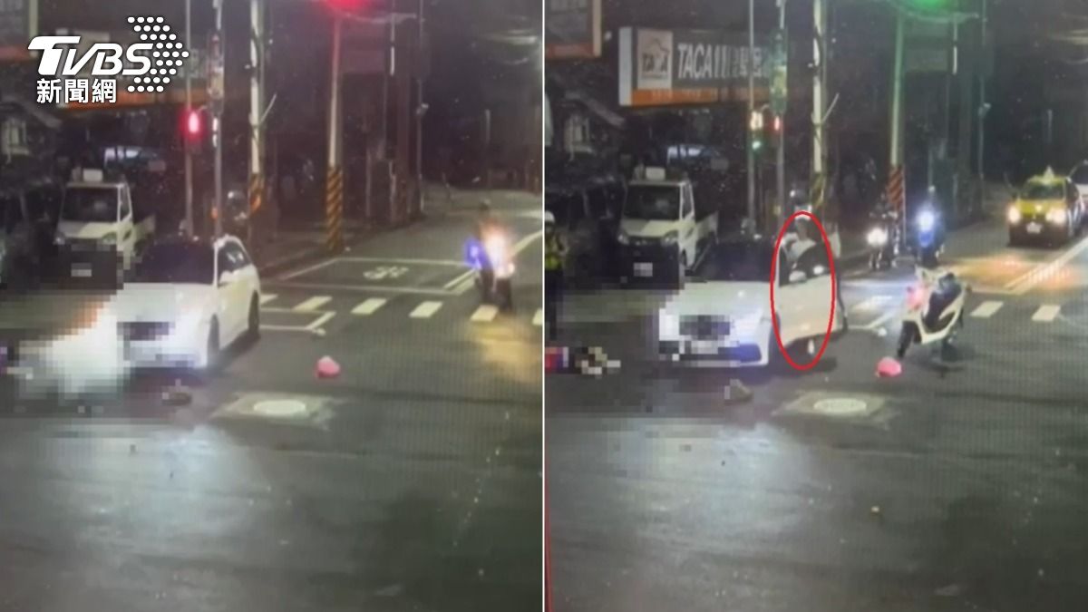 二度肇逃!賓士車撞機車…30秒後又自撞消防栓釀3傷