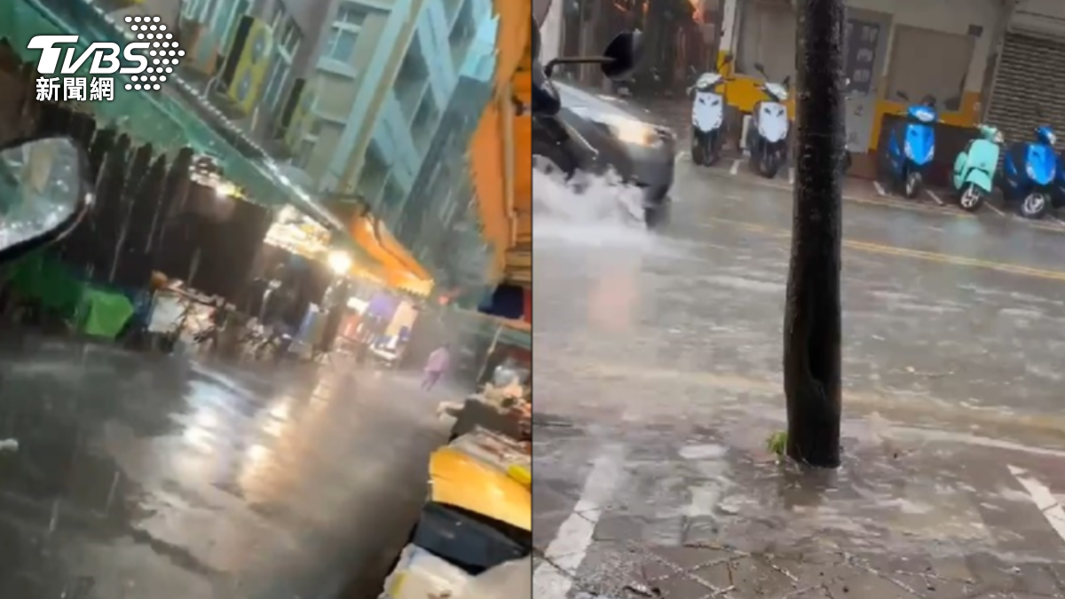 大雨狂炸澎湖。（圖／TVBS）