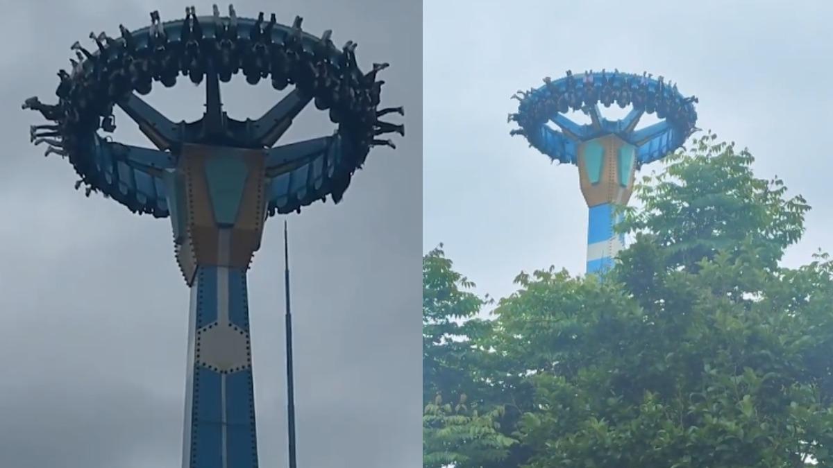 陸遊樂場「大擺錘」疑出包!10多人倒掛高空 多人腦充血頭暈