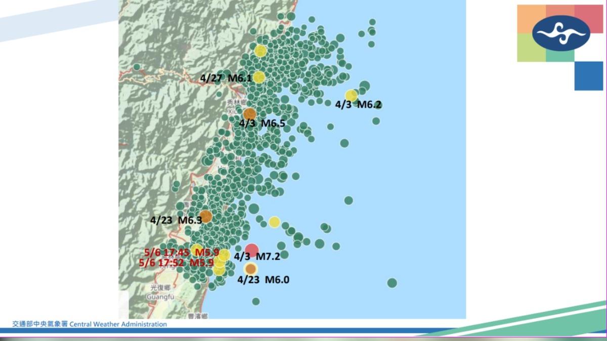 今兩起規模5.9地震均屬0403餘震 氣象署:應力南北調整