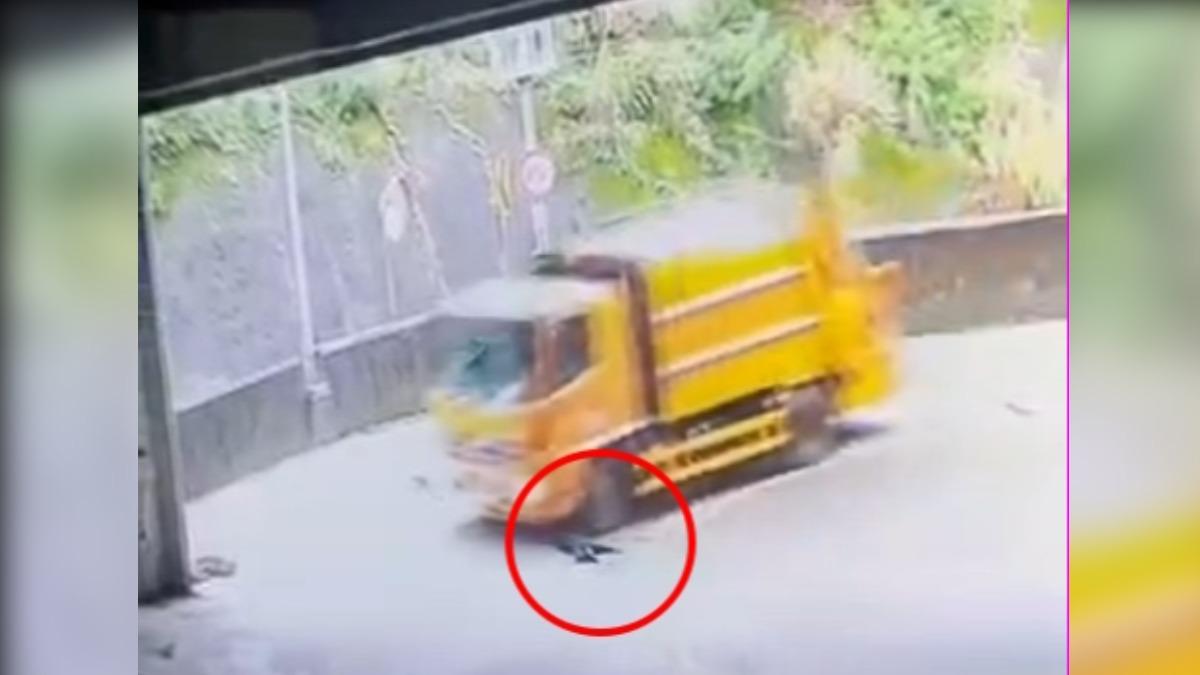 有片／引眾怒！基隆垃圾車進焚化廠　竟未減速輾死黑狗