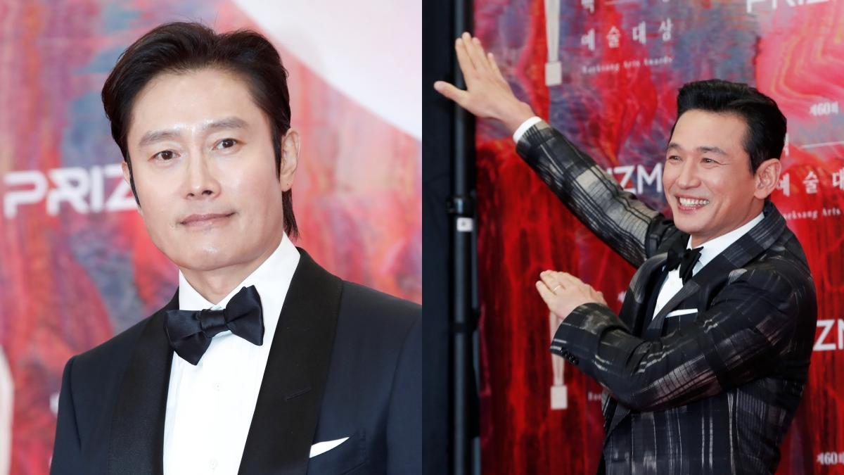 李炳憲(左)、黃晸珉在影帝投票過程中激烈廝殺。(圖/news1提供)