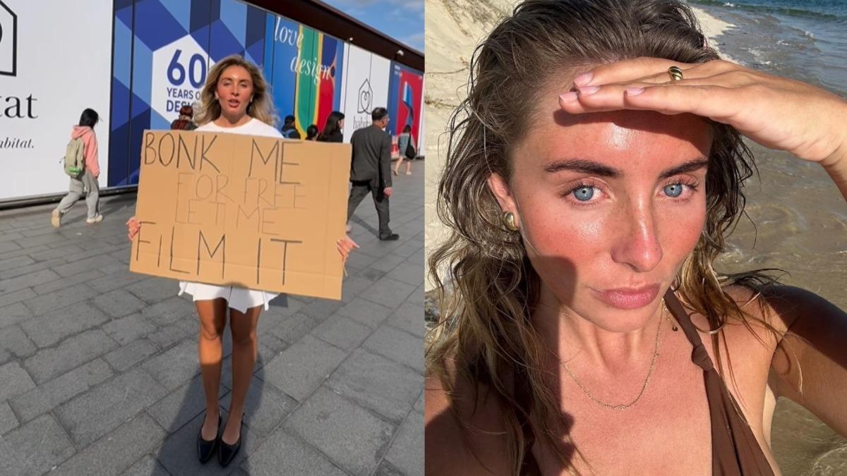 24歲女優揪百人激戰!羞喊「1條件免費做」 英街頭舉牌徵床伴