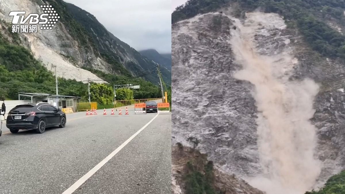 花蓮5.8地牛翻身!崇德山區「落石坍方」煙塵飄散 駭人畫面曝