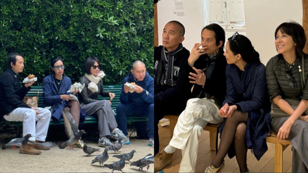劉嘉玲曬出他們與陳英雄夫婦約會的日常。（圖／翻攝自劉嘉玲微博）