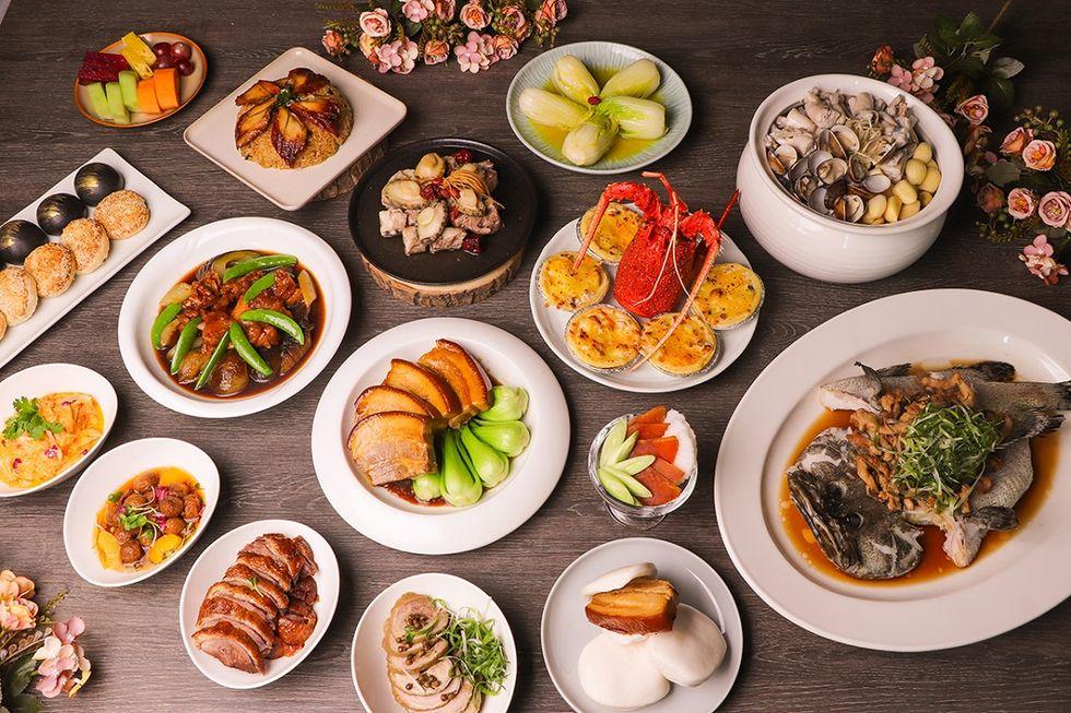 板橋凱撒大飯店主推「豪華團聚十人桌菜」。(圖/板橋凱撒大飯店提供)