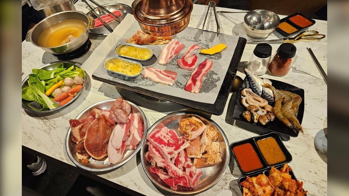 打爆豬韓式燒肉369元就能吃到火烤兩吃,加上沙拉、韓式道地小菜、烤物、炸物等豐富自助吧通通無限吃。(圖/Yuki's Life提供)