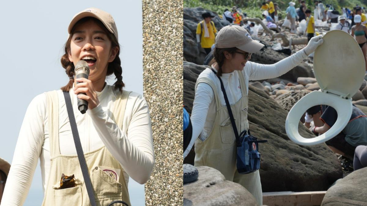 大霈基隆海邊「撿到馬桶蓋」嚇傻! 200人淨灘驚見空手道女神
