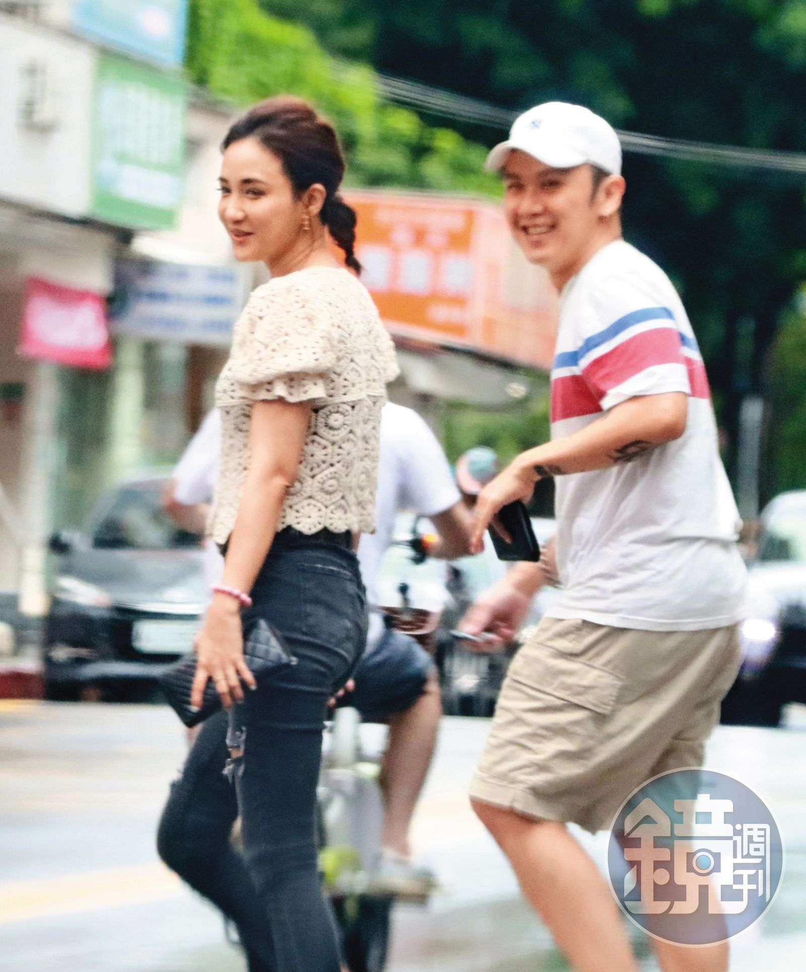 何妤玟(左)剛離婚時,曾被本刊拍到與大隸(右)約會,兩人短暫交往後退回朋友關係。(圖/鏡週刊)