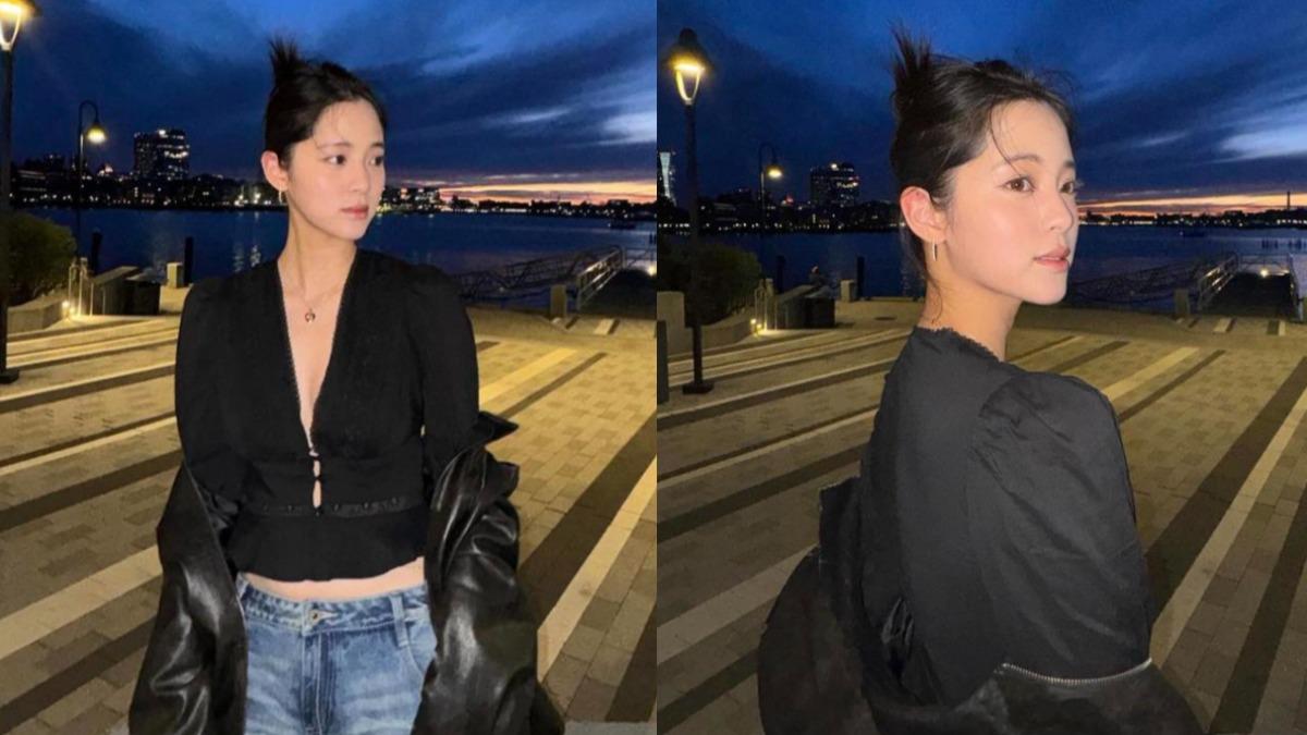歐陽娜娜難得放送性感深V,讓網友驚呼連連。(圖/翻攝自歐陽娜娜IG)