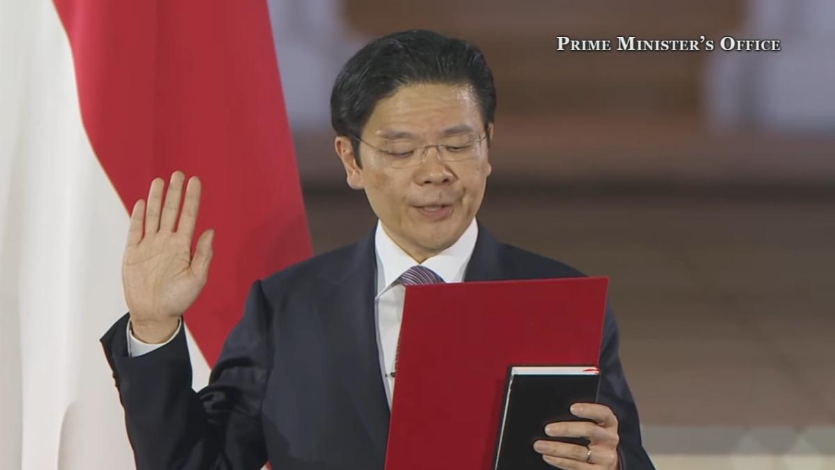 黃循財宣誓就職,成為新加坡第四任總理。 (圖/總理公署直播截圖)