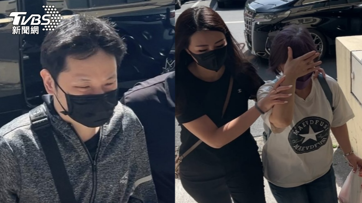 死者舅舅與乾媽抵達殯儀館。(圖/張貴翔攝)