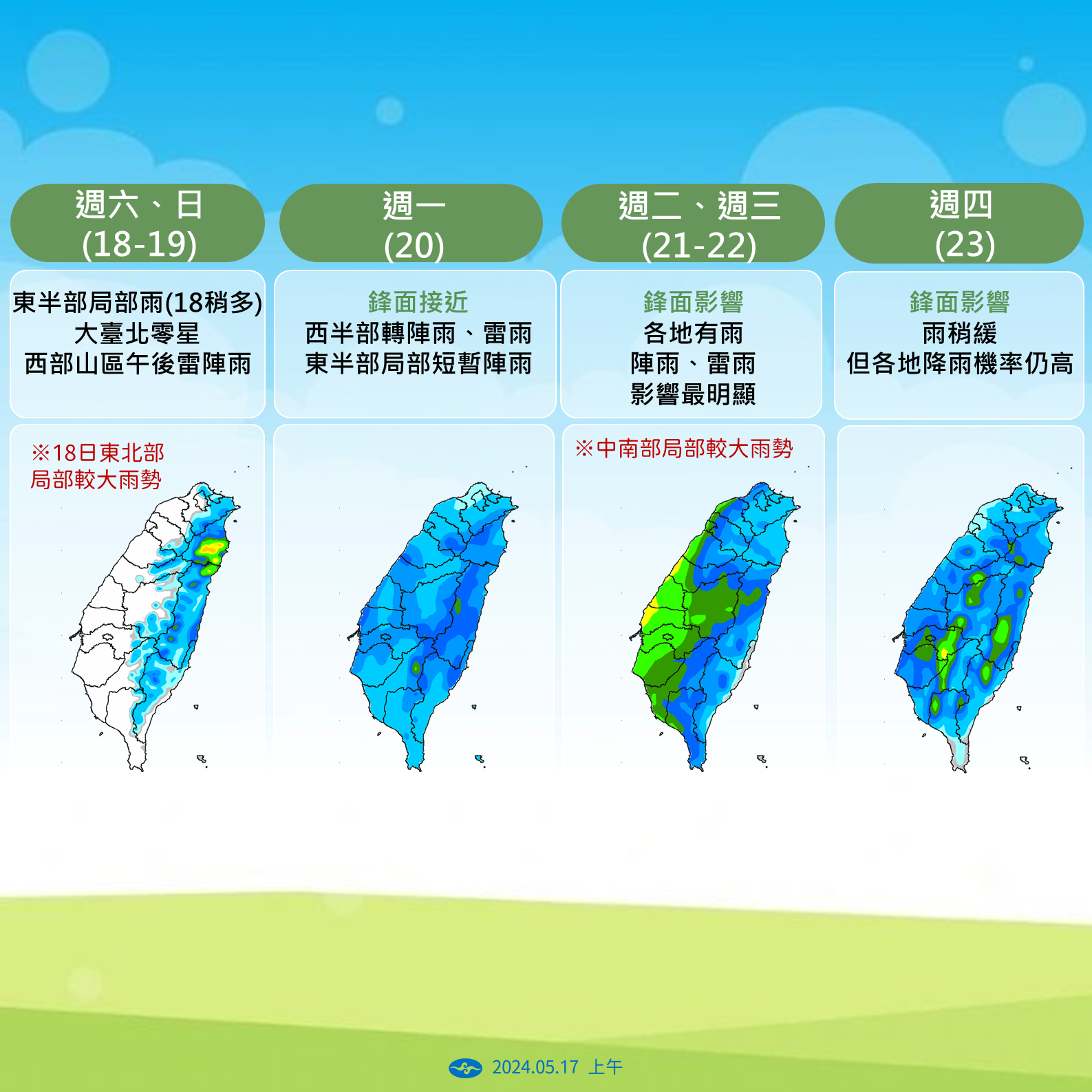 一周天氣。（圖／氣象署）