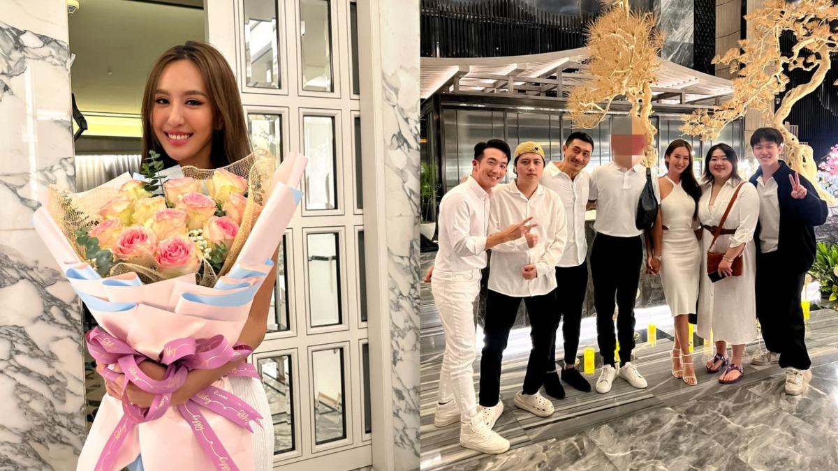 薔薔生日不藏了!跪床捧花「十指緊扣」白衣男 甜喊:這輩子最開心